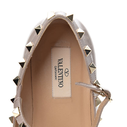 Valentino Garavani Patent Rockstud Cage Ballerina Flats 39 Poudre 7 of 14