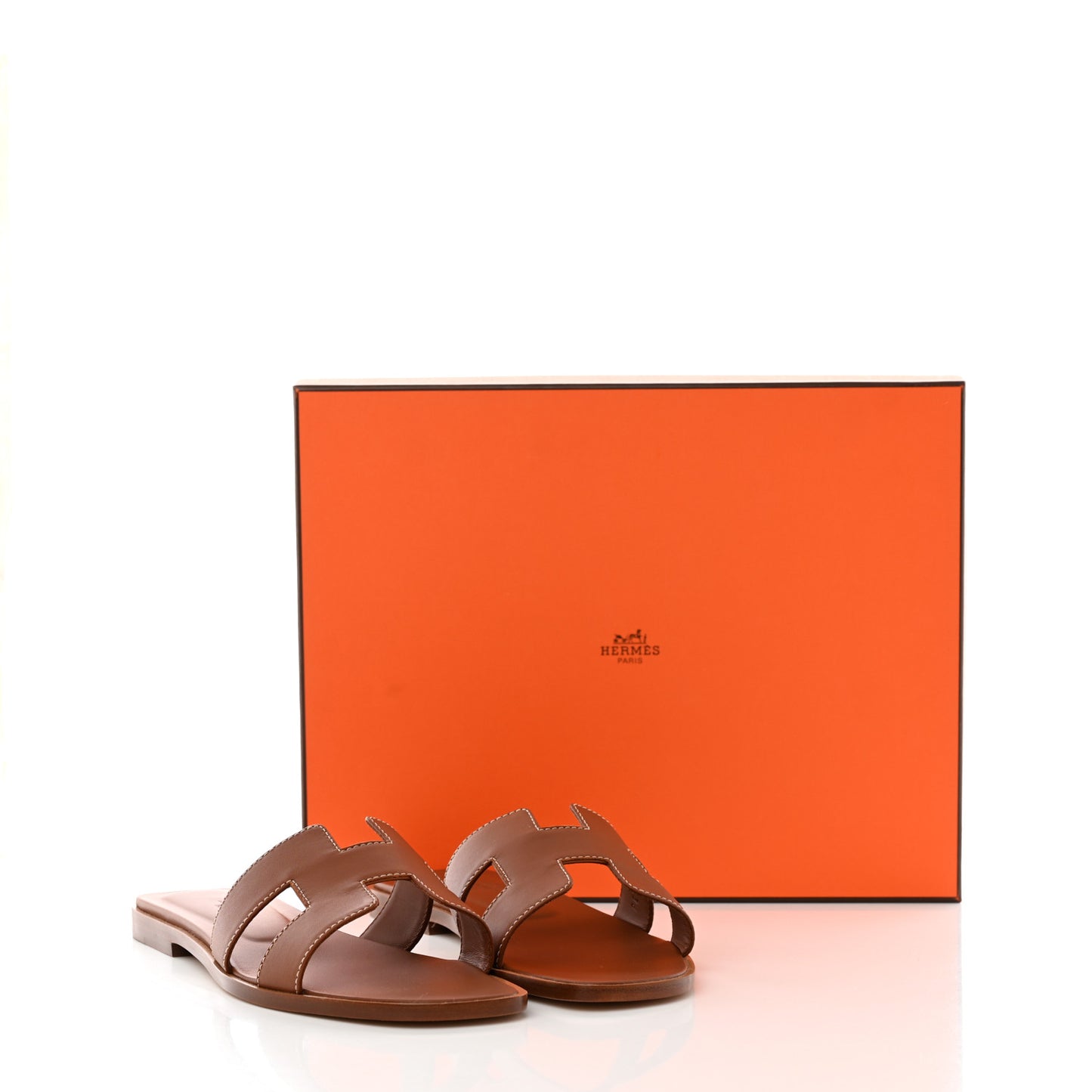 Box Calfskin Oran Sandals 37.5 Gold