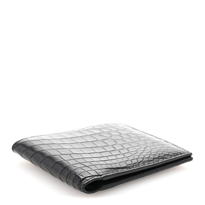 Bottega Veneta Crocodile Bi-Fold Wallet Black 4 of 7