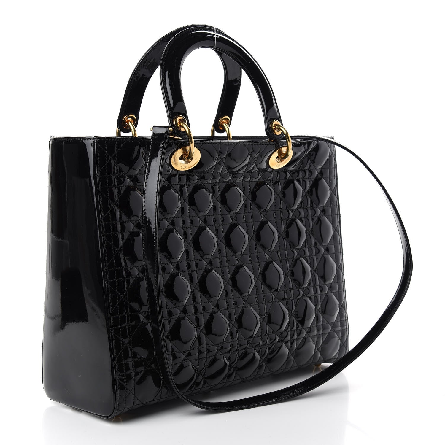 Christian Dior Patent Cannage Large Lady Dior Black 3 of 9