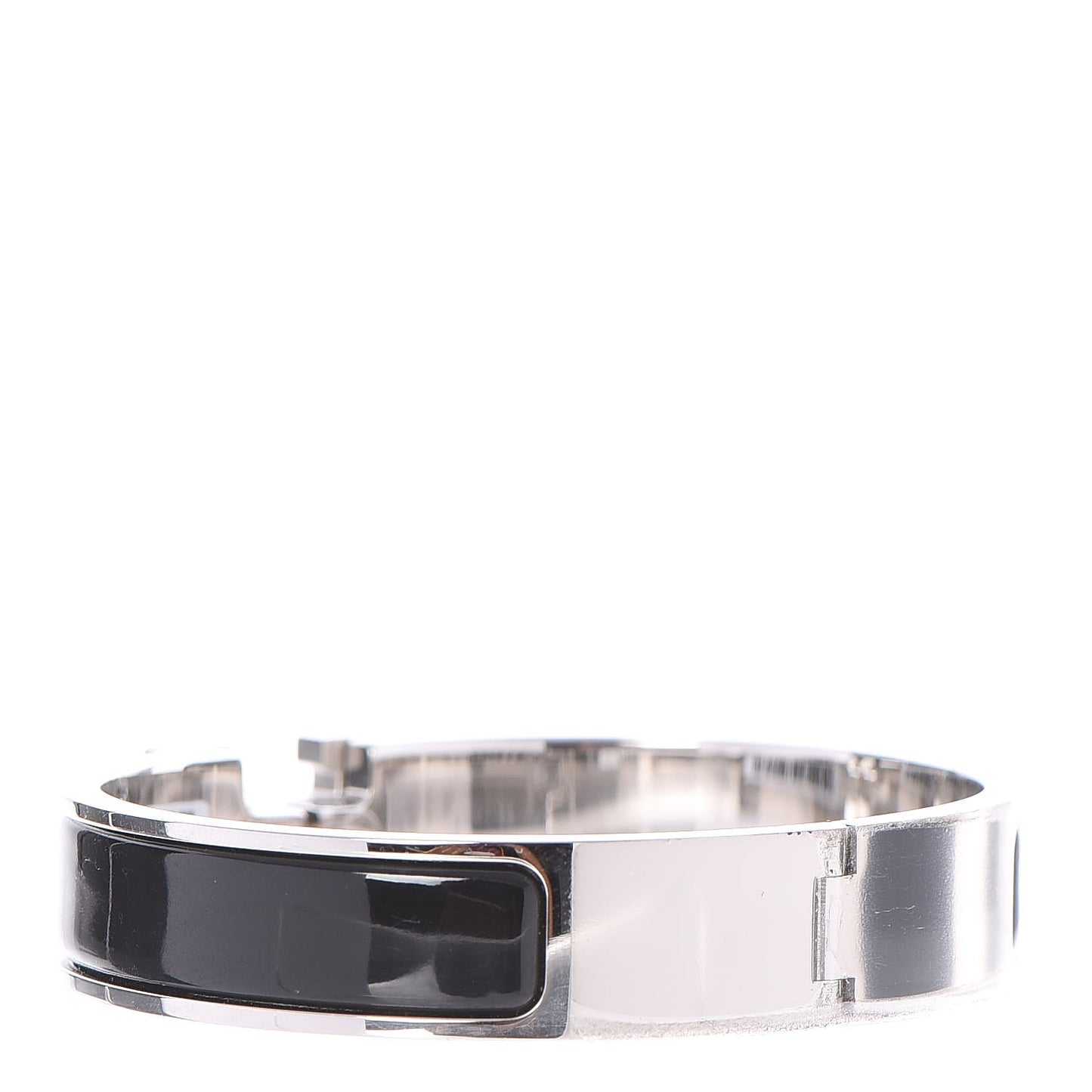 Enamel Narrow Clic Clac H Bracelet PM Black