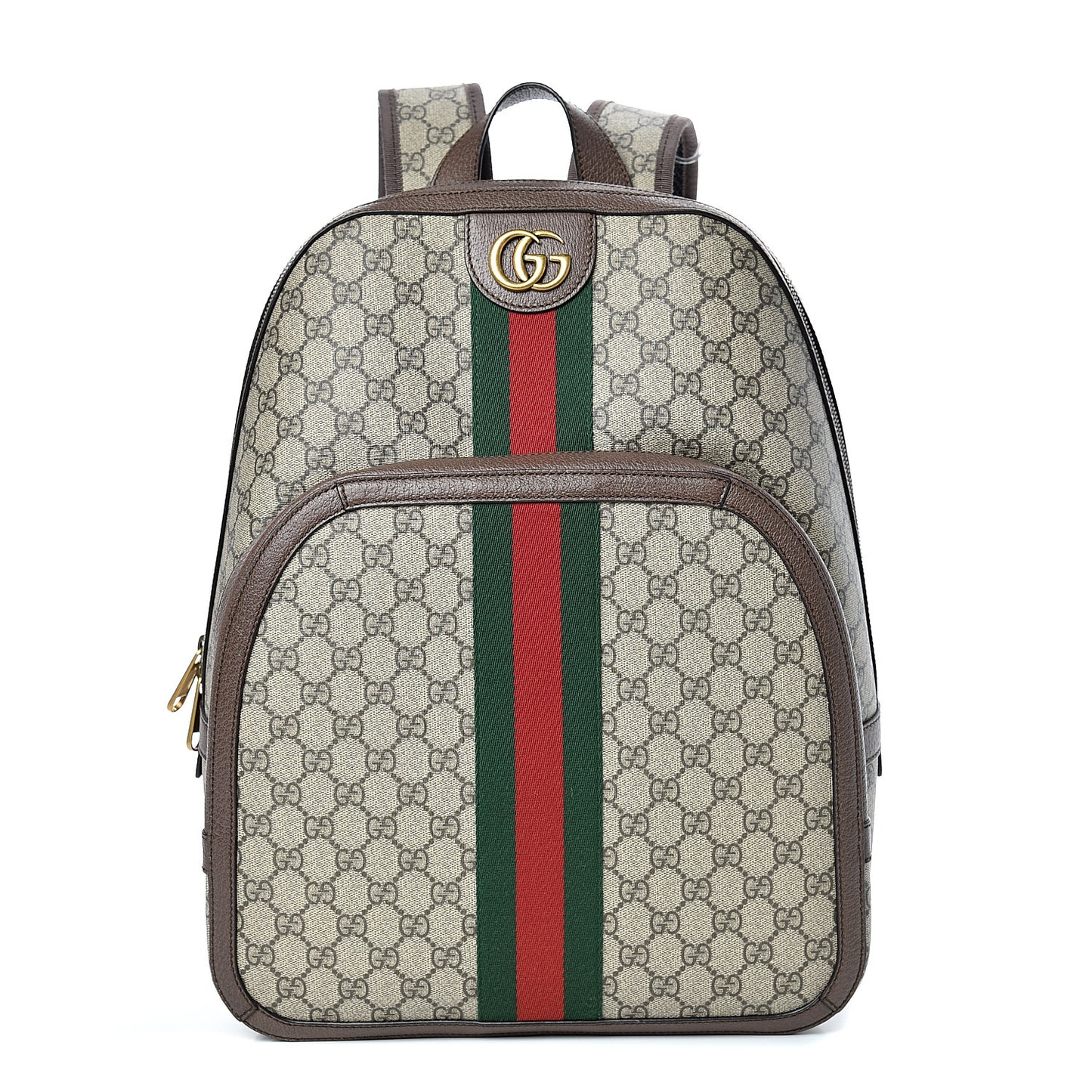GG Supreme Monogram Medium Ophidia Day Backpack Brown