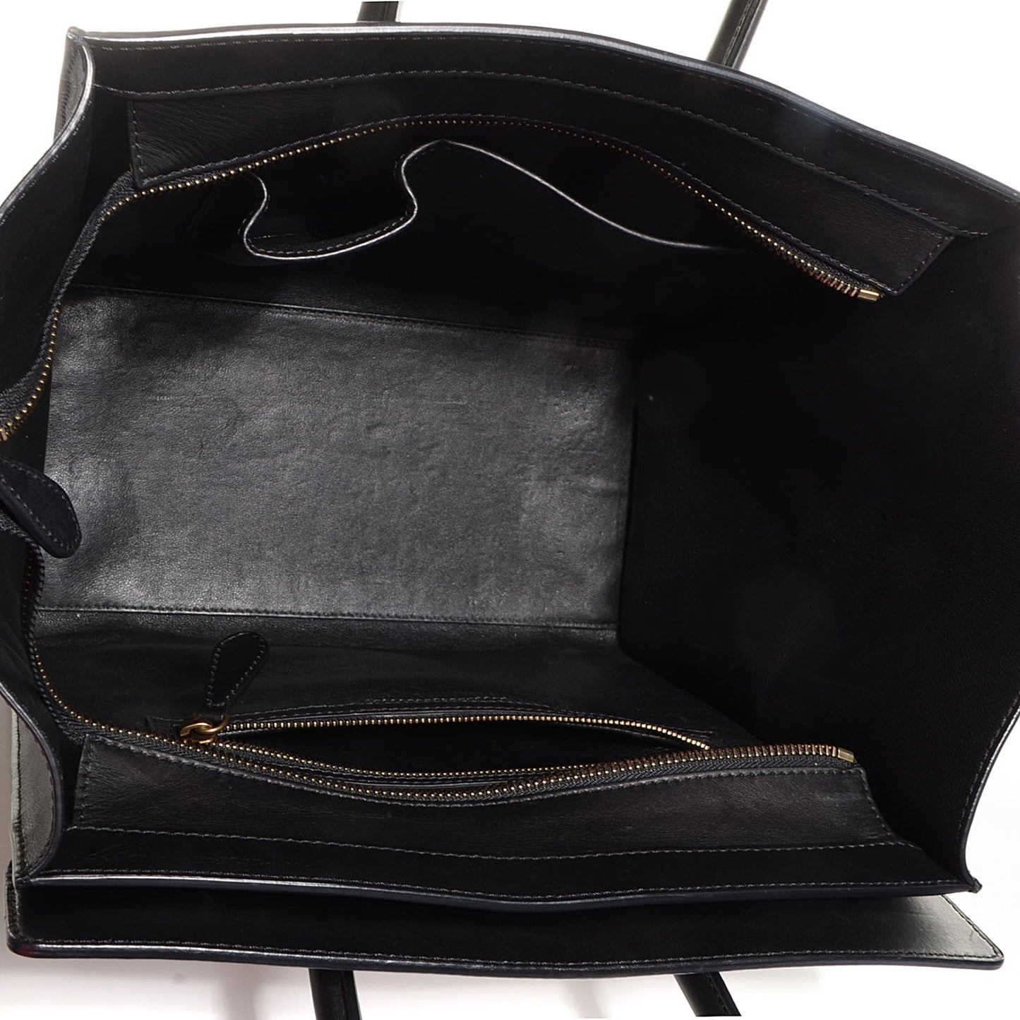 Smooth Calfskin Shrunken Lambskin Mini Bi-Color Luggage Black White