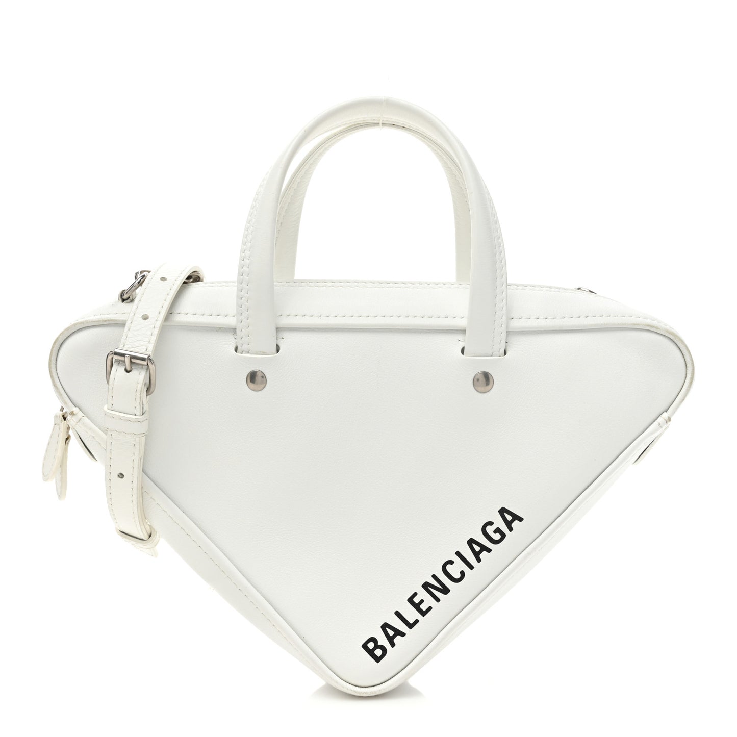 Calfskin XS Triangle Chain Duffle White