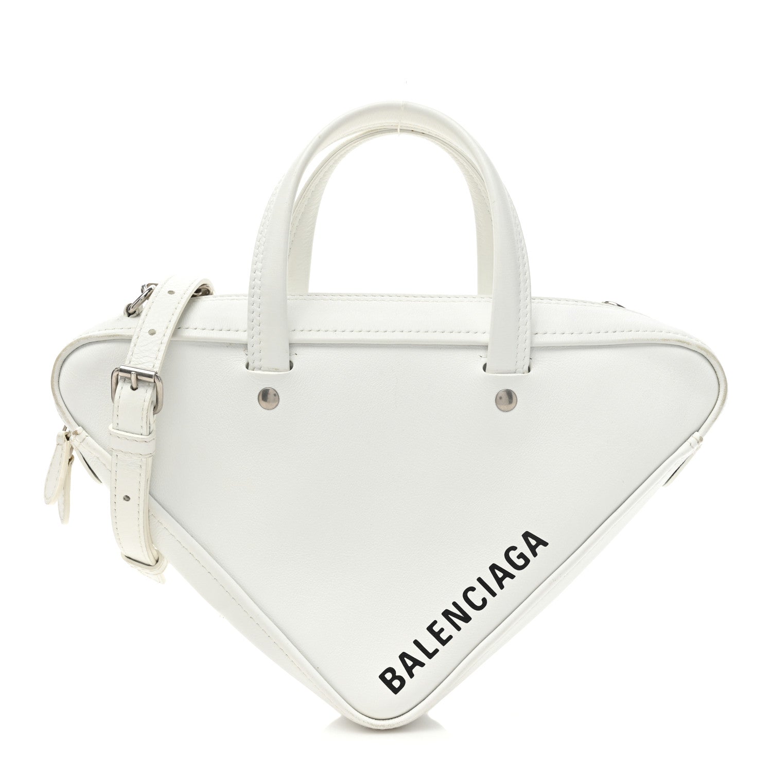 Balenciaga Calfskin XS Triangle Chain Duffle White 1 of 15