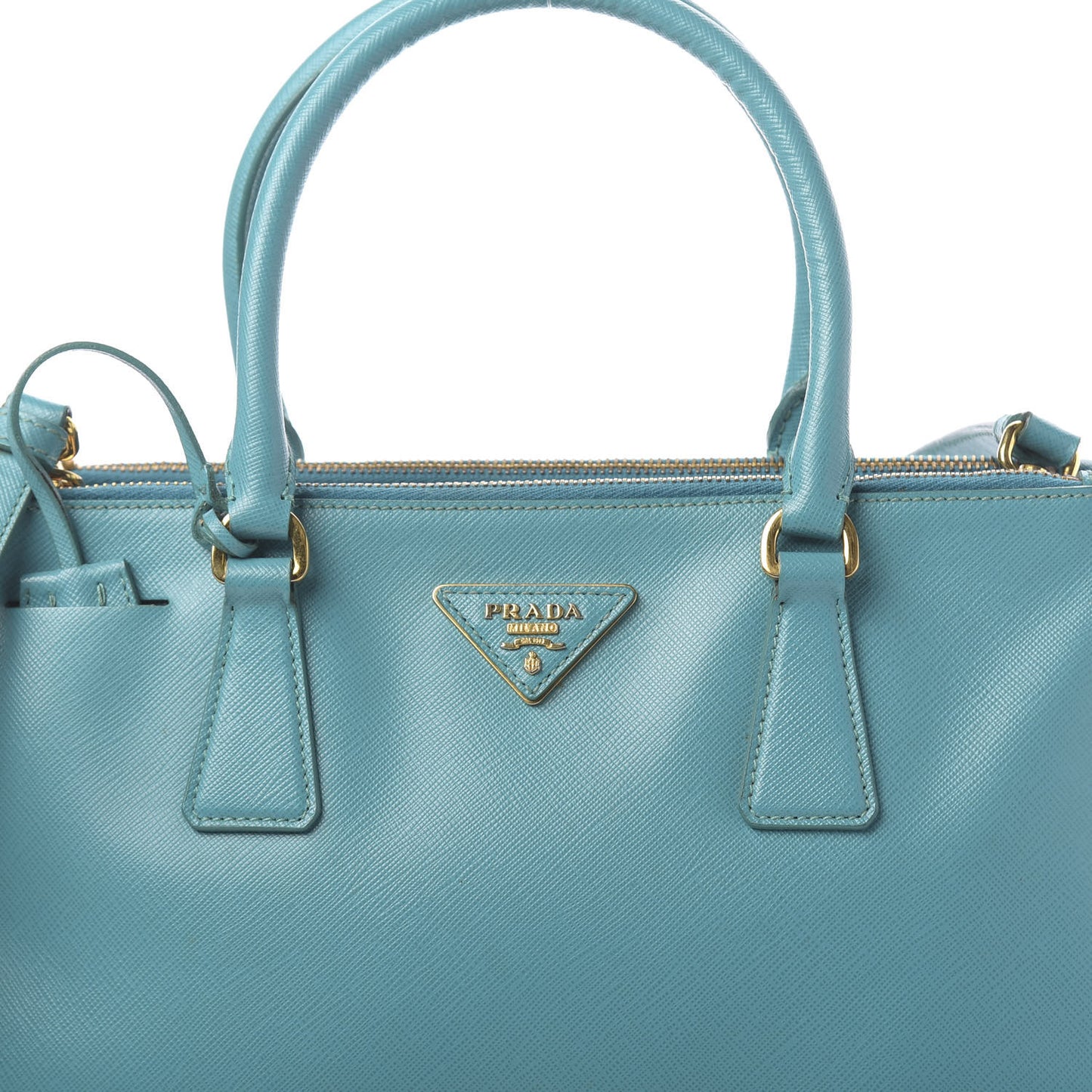 Saffiano Medium Galleria Double Zip Tote Turchese