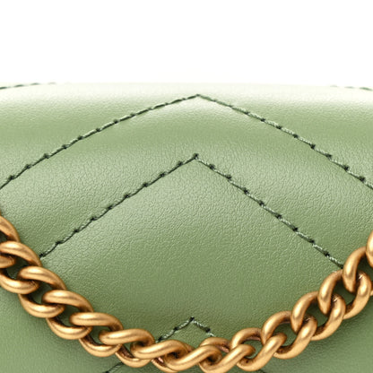 Gucci Calfskin Matelasse Super Mini GG Marmont Shoulder Bag Salamander Green 8 of 11