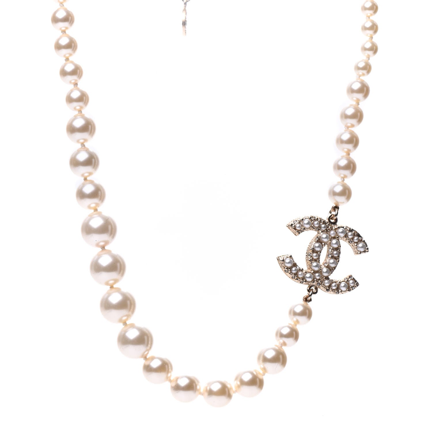 Chanel Pearl CC 100th Anniversary Necklace Light Gold 1 of 7
