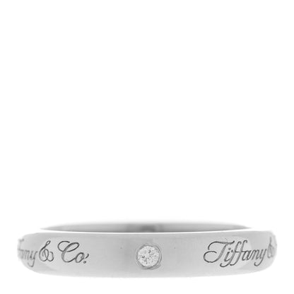 Tiffany Platinum Diamond 3mm Notes Ring 47 4 1 of 4