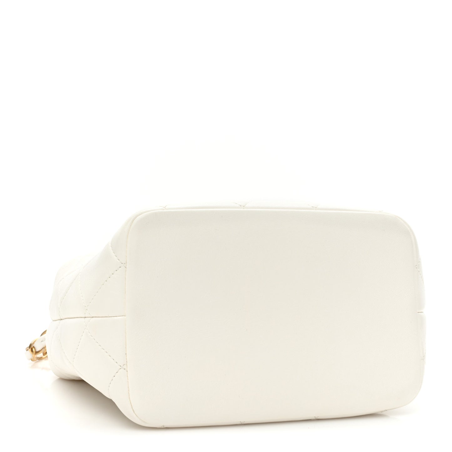 Lambskin Quilted CC Crystal Signature Chain Hobo White
