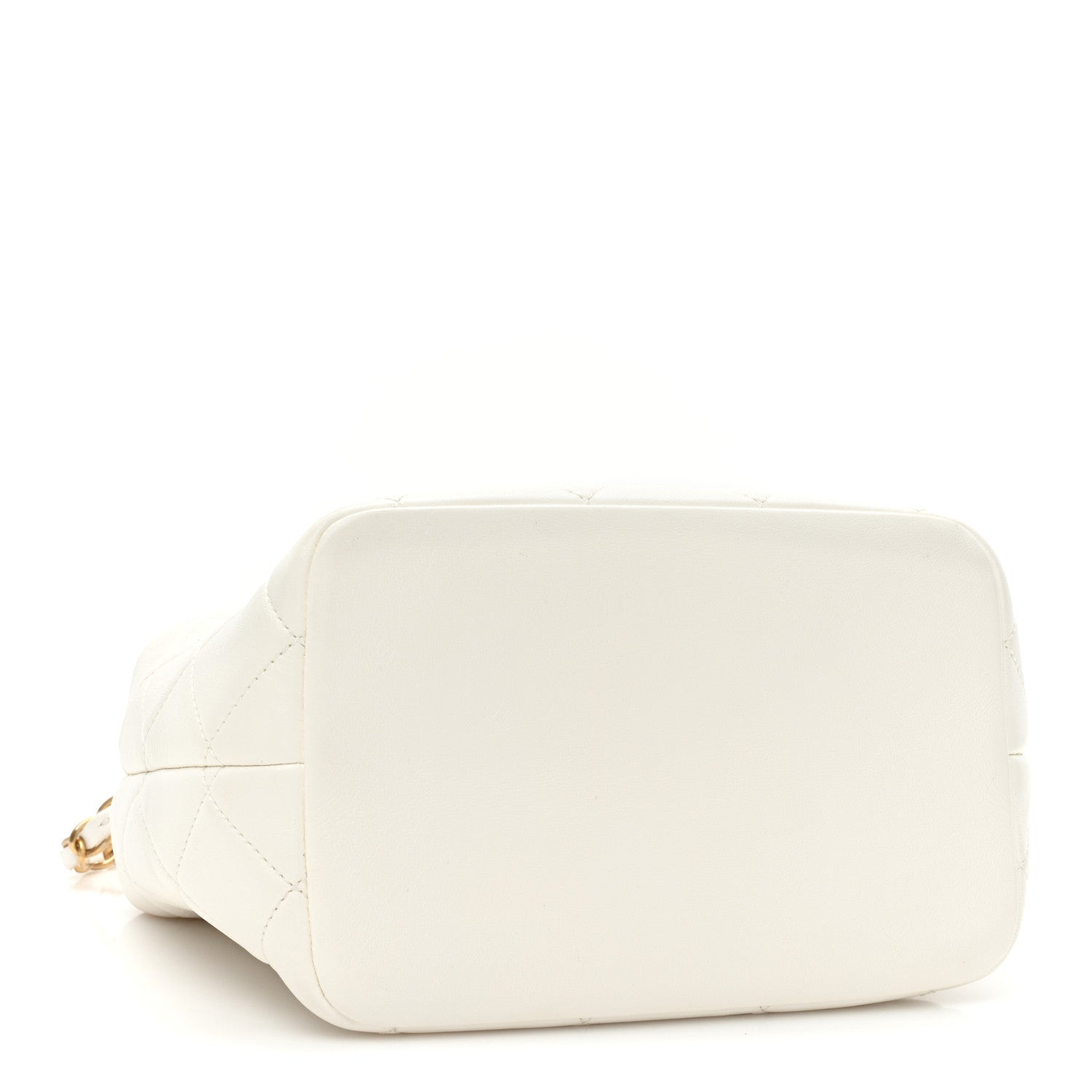 Chanel Lambskin Quilted CC Crystal Signature Chain Hobo White 4 of 11