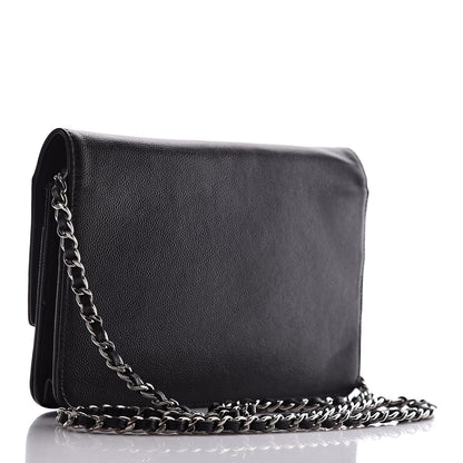 Chanel Caviar Sevruga Wallet On Chain WOC Black 3 of 15