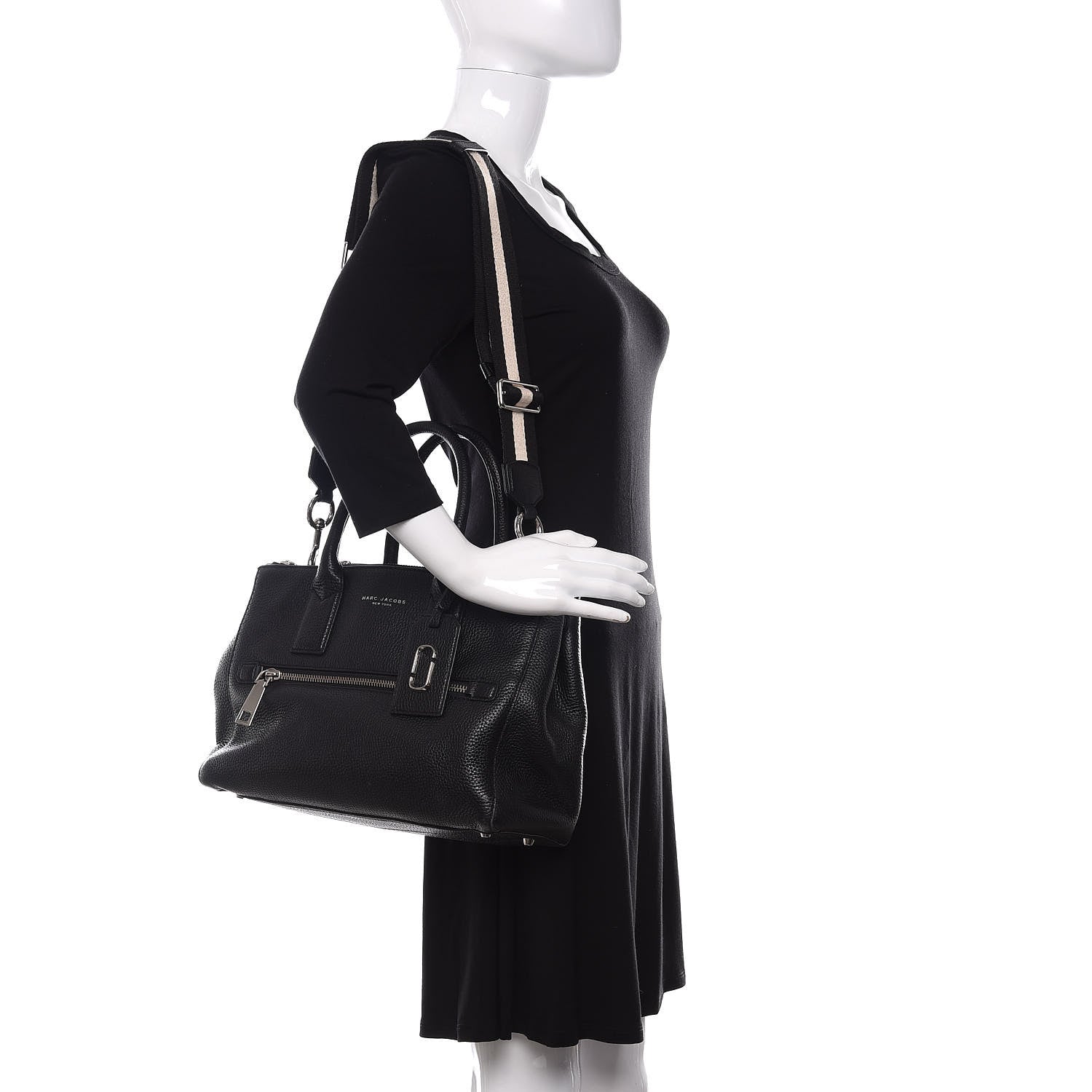 Marc Jacobs Textured Calfskin Medium Incognito Satchel Black 2 of 18