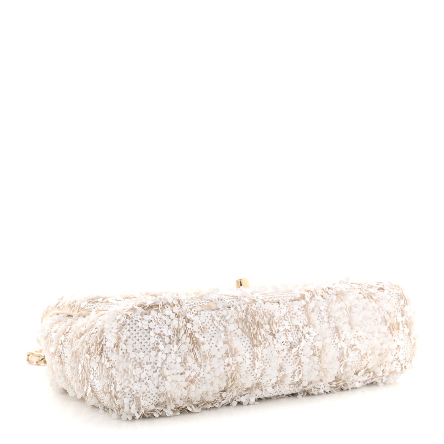 Sequin Mini Rectangular Flap White