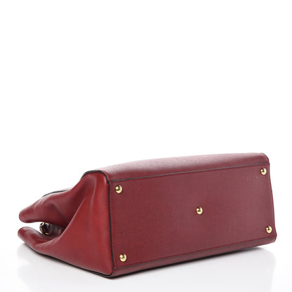 Fendi Vitello Elite Regular 2Jours Tote Rosso Scuro Ciliegia 4 of 11