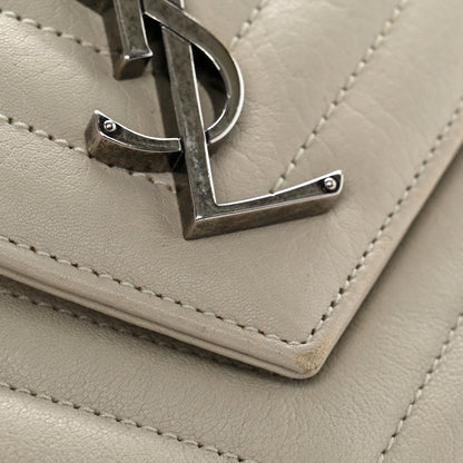 Saint Laurent Sheepskin Matelasse Large Monogram College Satchel Light Grey 16 of 16