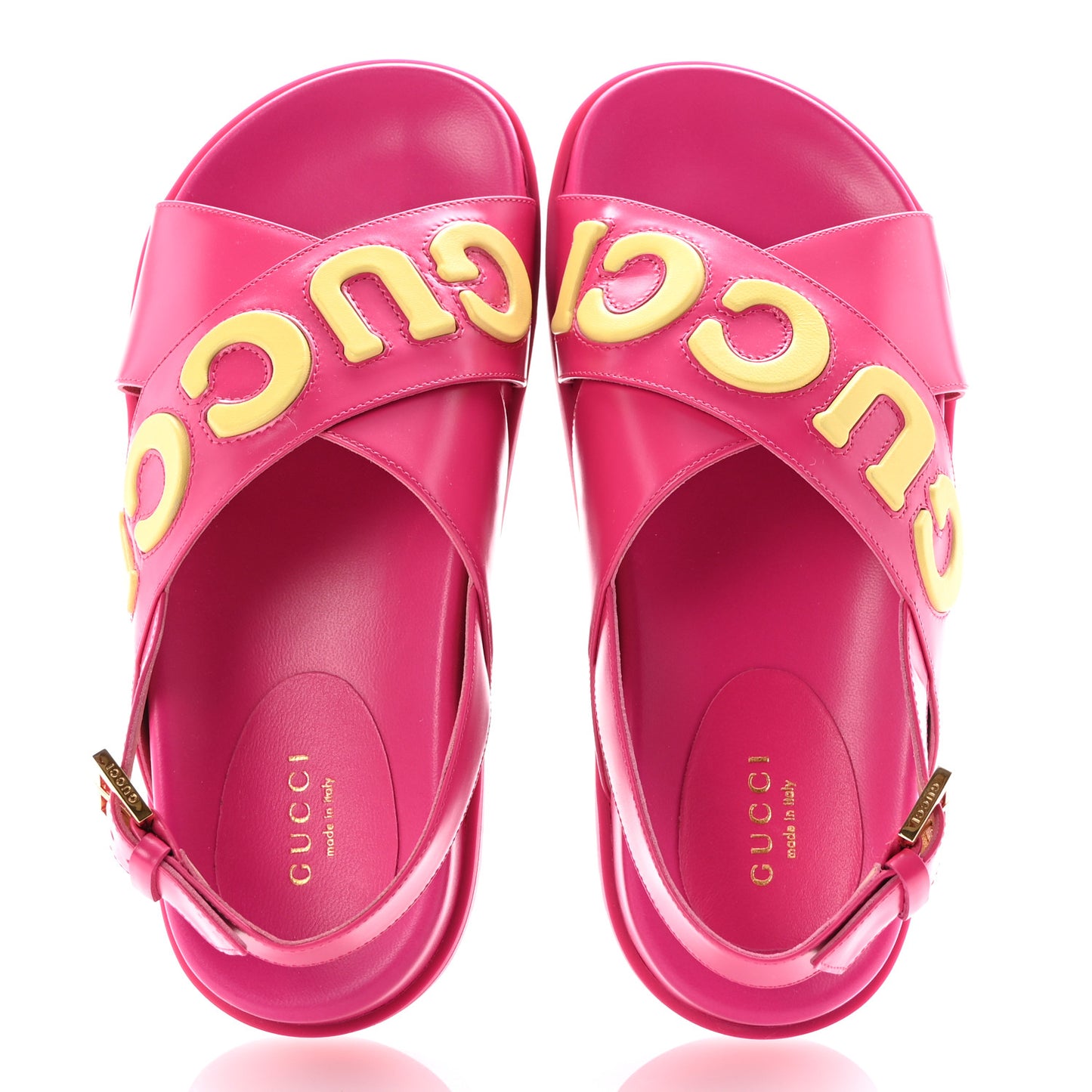 Calfskin Elizabeth Nappa Charlotte Logo Slingback Sandals 36 Fancy Fuchsia