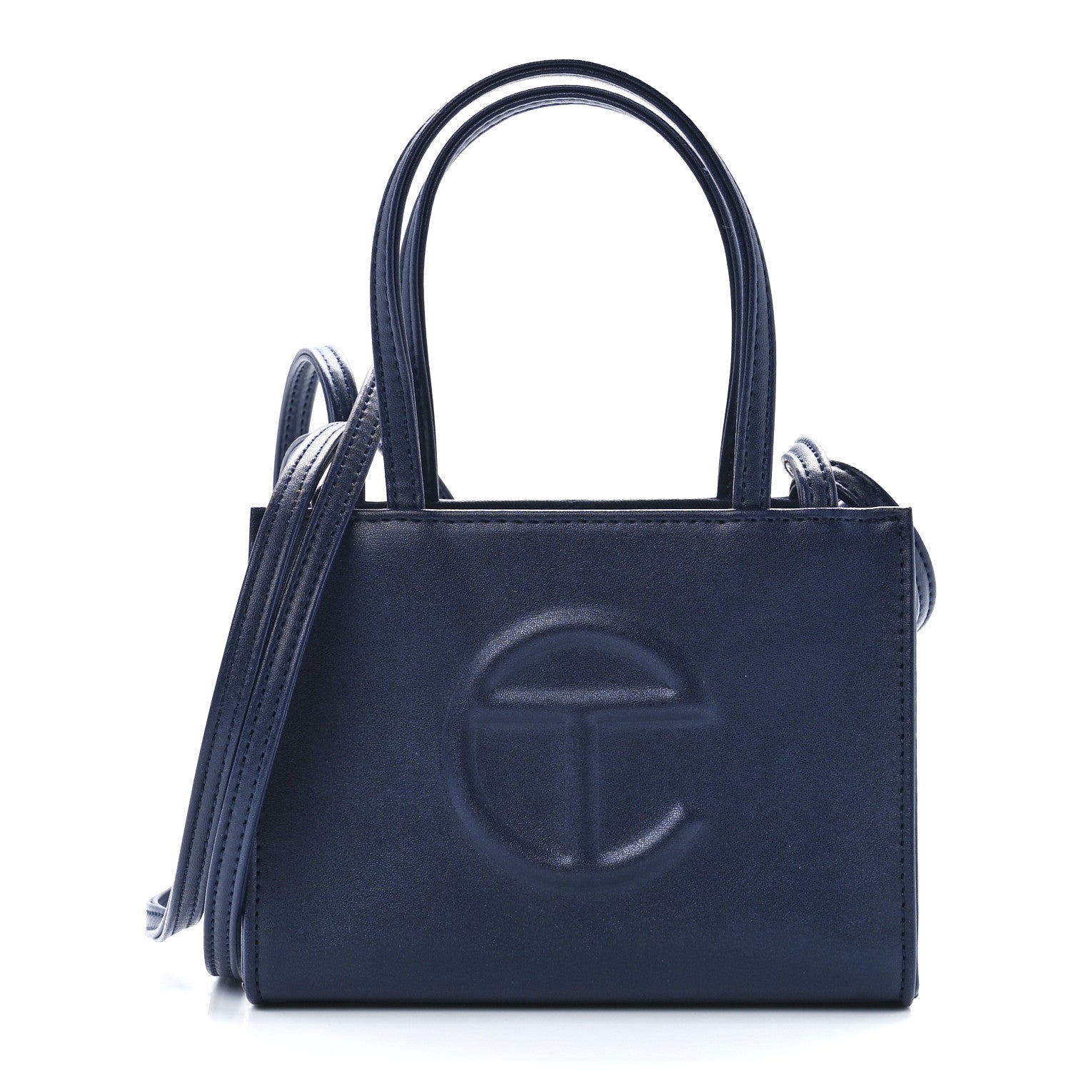 Telfar Vegan Leather Small Shopping Bag Navy 1 of 11