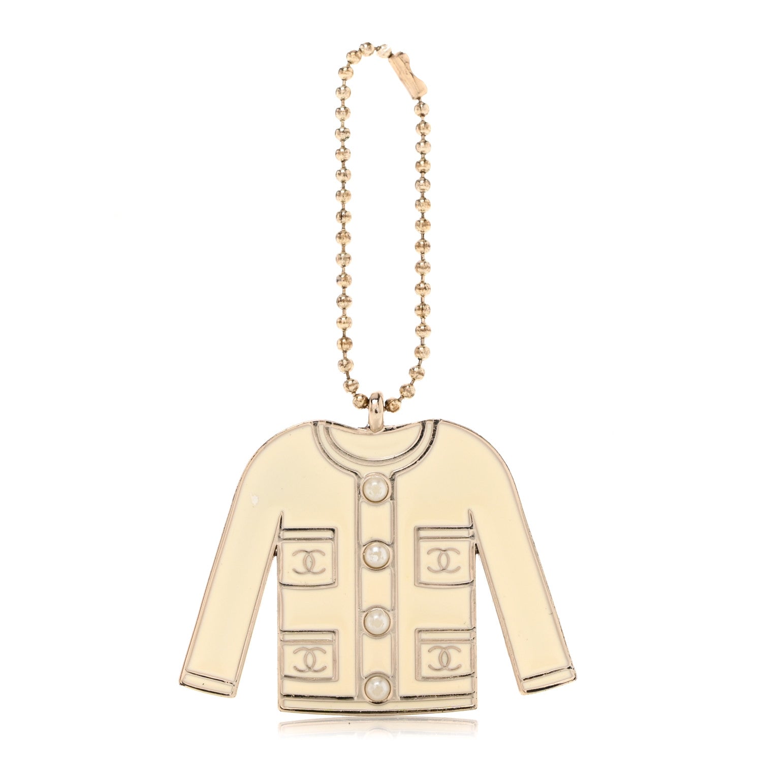 Chanel Pearl Enamel Blazer Jacket Charm 1 of 3