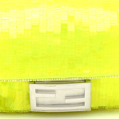 Fendi Transparent Paillettes Elaphe Mini Baguette Yellow Fluo Avorio 8 of 10