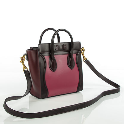 Celine Satin Calfskin Nano Tri-Color Luggage Orchid 3 of 8