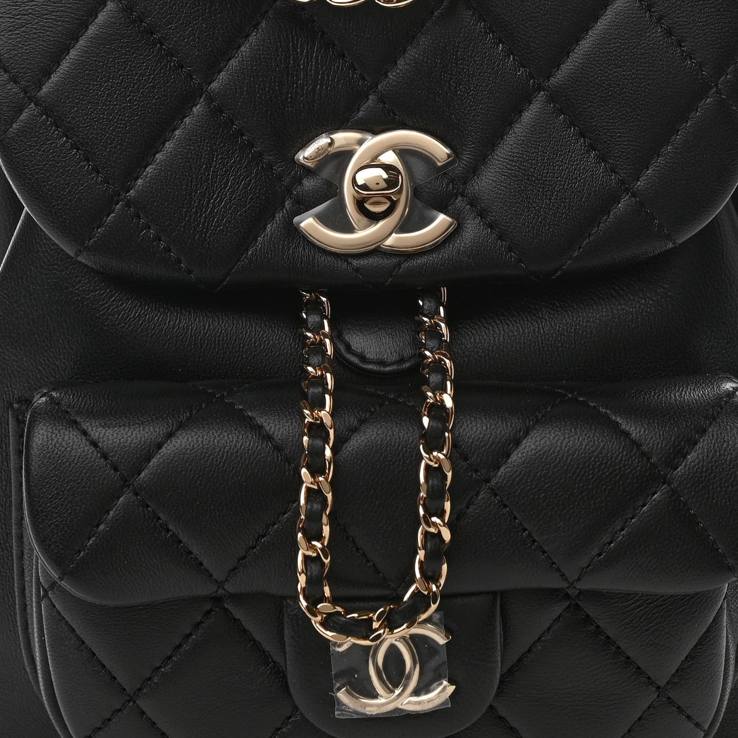 Chanel Lambskin Quilted Small Duma Drawstring Backpack Black 8 of 11