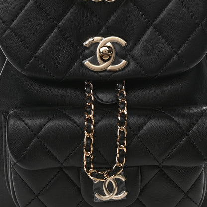 Chanel Lambskin Quilted Small Duma Drawstring Backpack Black 8 of 11
