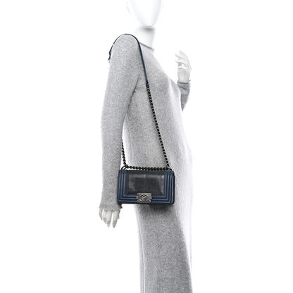 Chanel Lizard Calfskin Small Boy Flap Blue 2 of 11