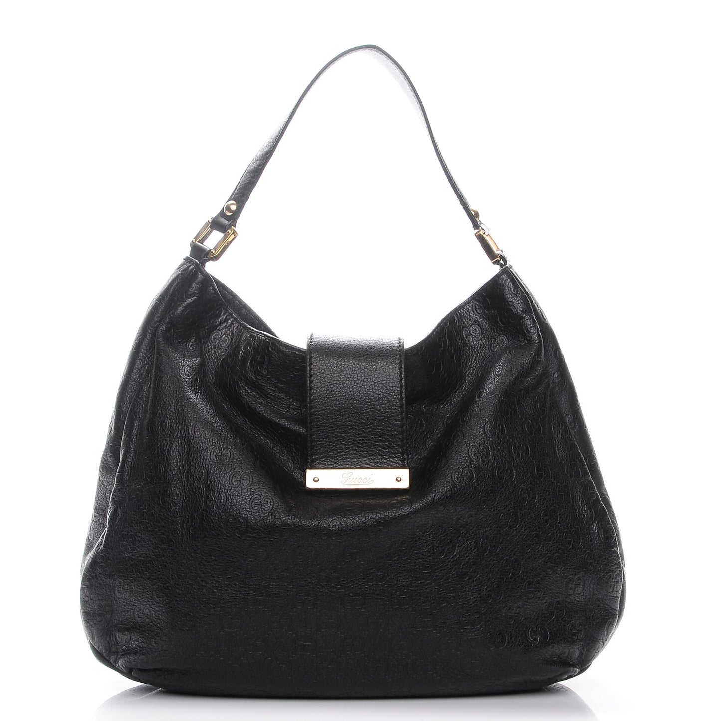Guccissima Large New Ladies Web Hobo Black