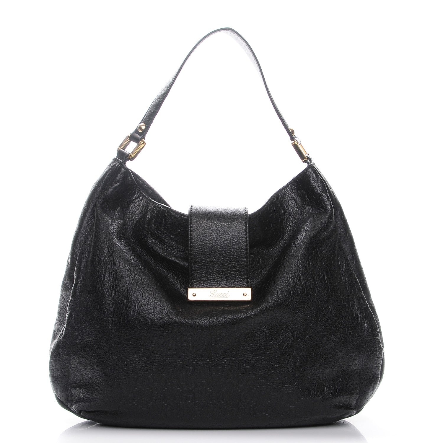 Gucci Guccissima Large New Ladies Web Hobo Black 1 of 7