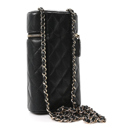 Chanel Caviar Quilted Phone Holder With Chain Black 3 of 10