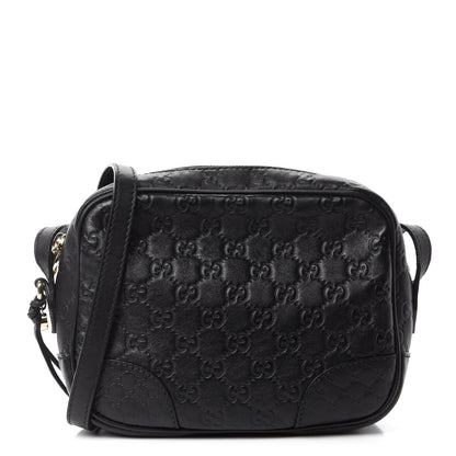 Gucci Guccissima Mini Bree Messenger Bag Black 1 of 11