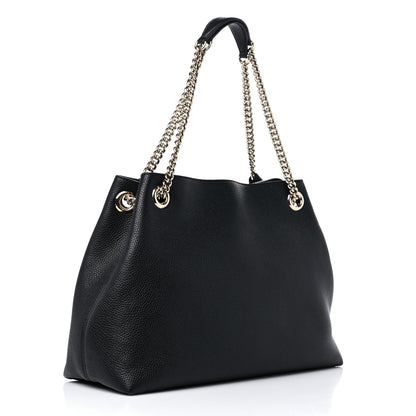 Gucci Pebbled Calfskin Medium Soho Chain Shoulder Bag Black 2 of 10