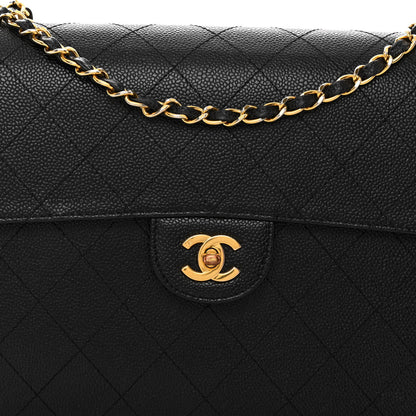 Chanel Caviar Stitch Jumbo Single Flap Black 7 of 11