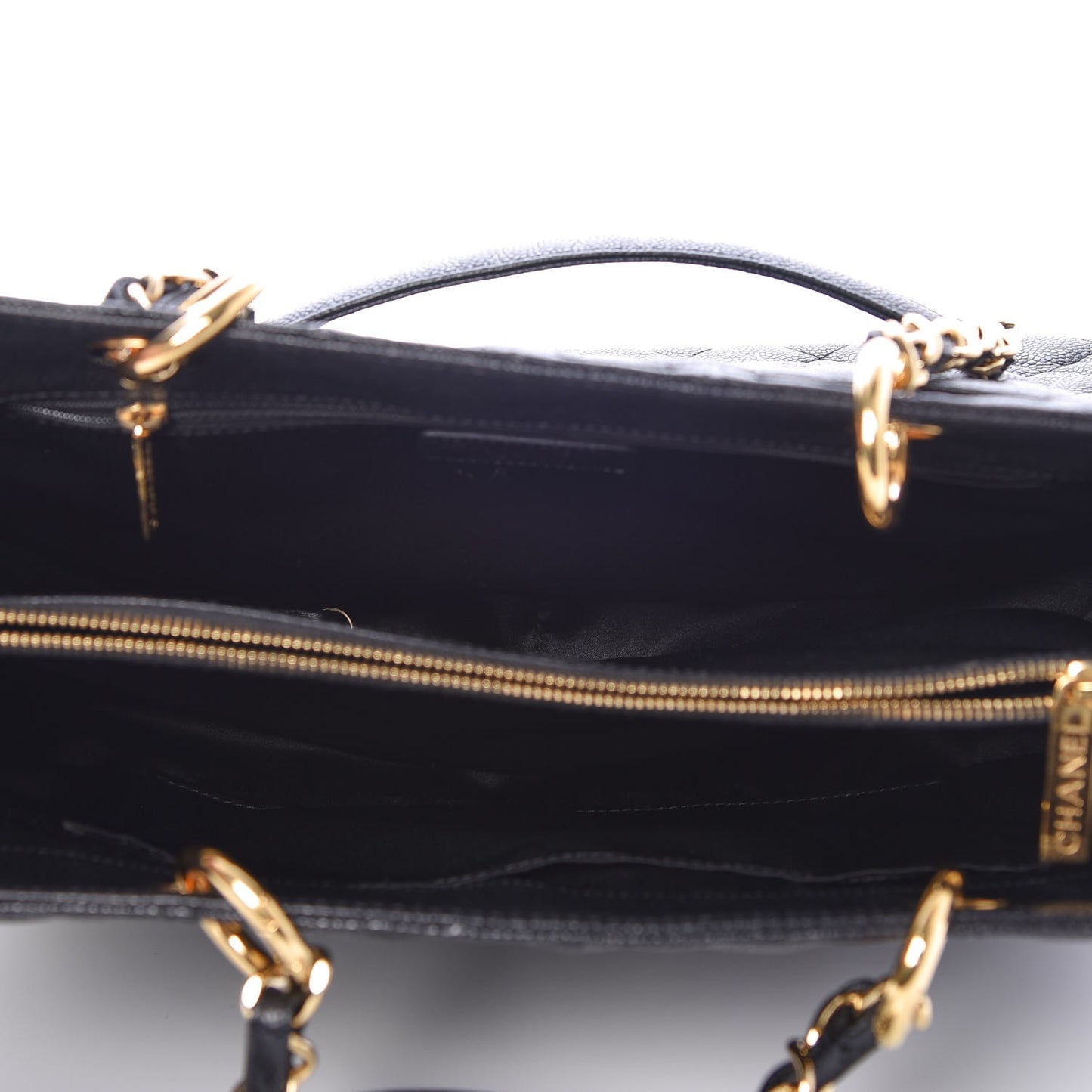 Caviar Quilted Grand Shopping Tote GST Black