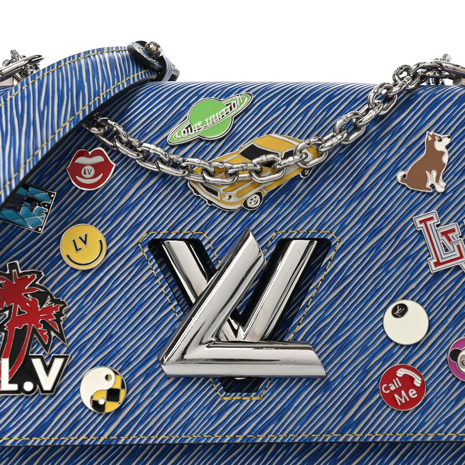 Louis Vuitton Epi Pins Twist Shoulder Bag MM Denim Light 7 of 9