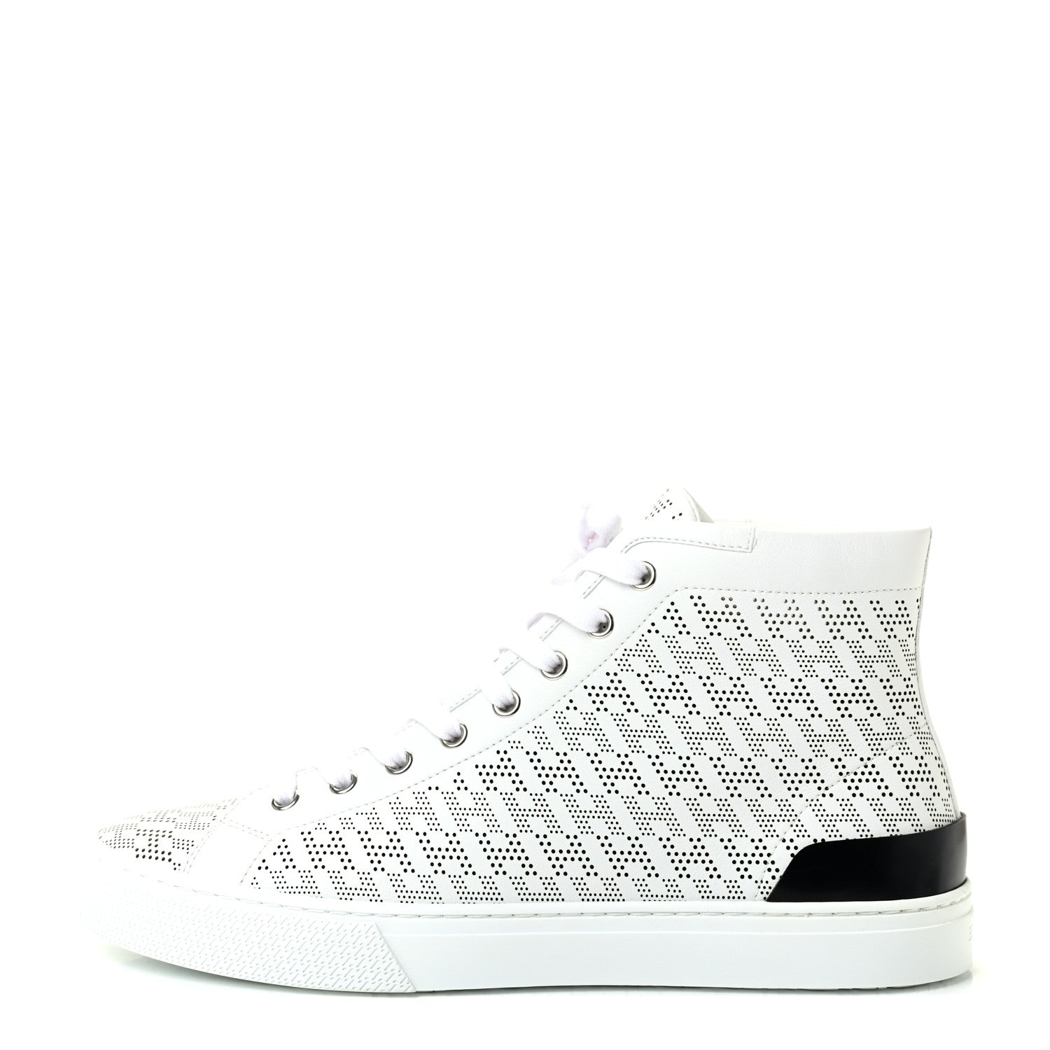 Hermes Perforated Calfskin Mens Clap High Top Sneakers 41.5 White 1 of 9
