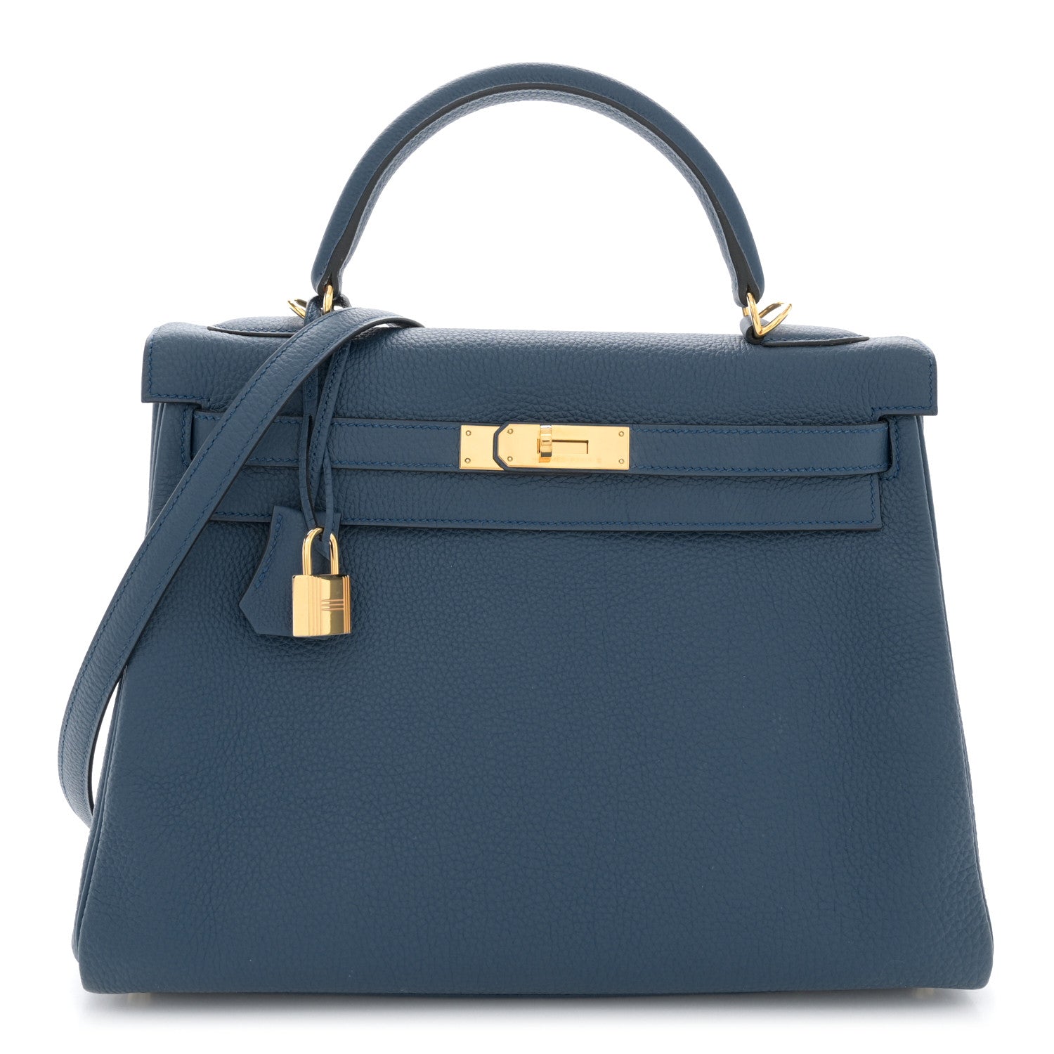 Hermes Togo Kelly Retourne 32 Bleu Agate 1 of 11