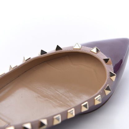 Valentino Garavani Patent Rockstud Ballerina Flats 38.5 Purple Poudre 17 of 20
