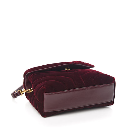 Saint Laurent Velvet Y Quilted Monogram Toy Loulou Crossbody Bag French Burgundy 3 of 9
