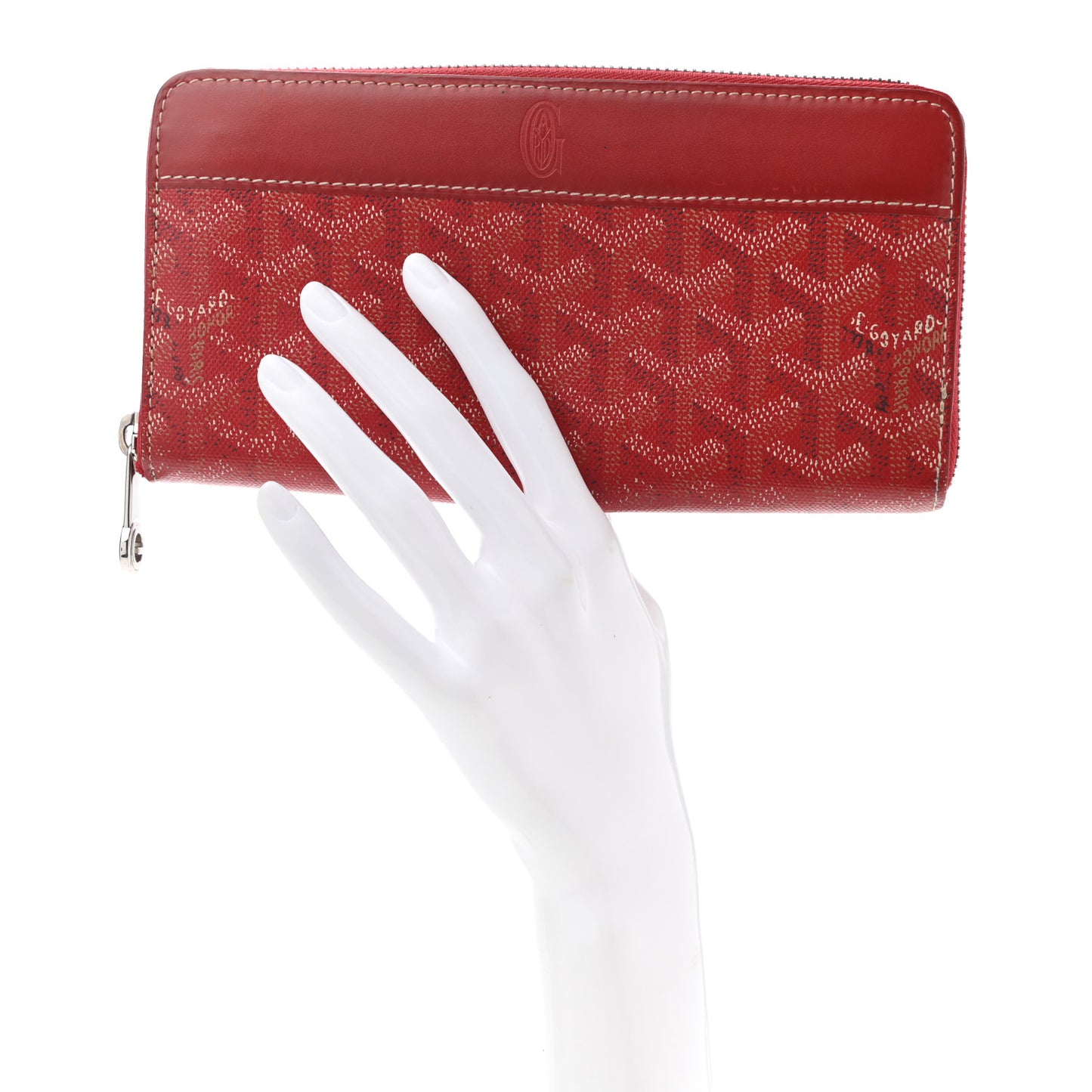 Goyardine Matignon Zip Around GM Wallet Red