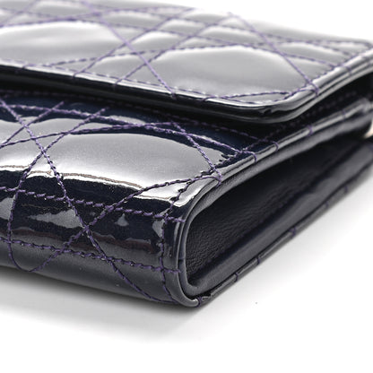 Christian Dior Patent Cannage Miss Dior Chain Wallet Purple 8 of 8