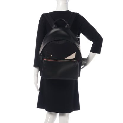Fendi Nylon Vitello Liberty Metal Monster Eyes Rounded Backpack Black 2 of 9