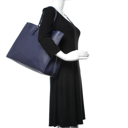 Balenciaga Calfskin Papier A4 Zip Around Plate Tote Bleu Indigo 2 of 12