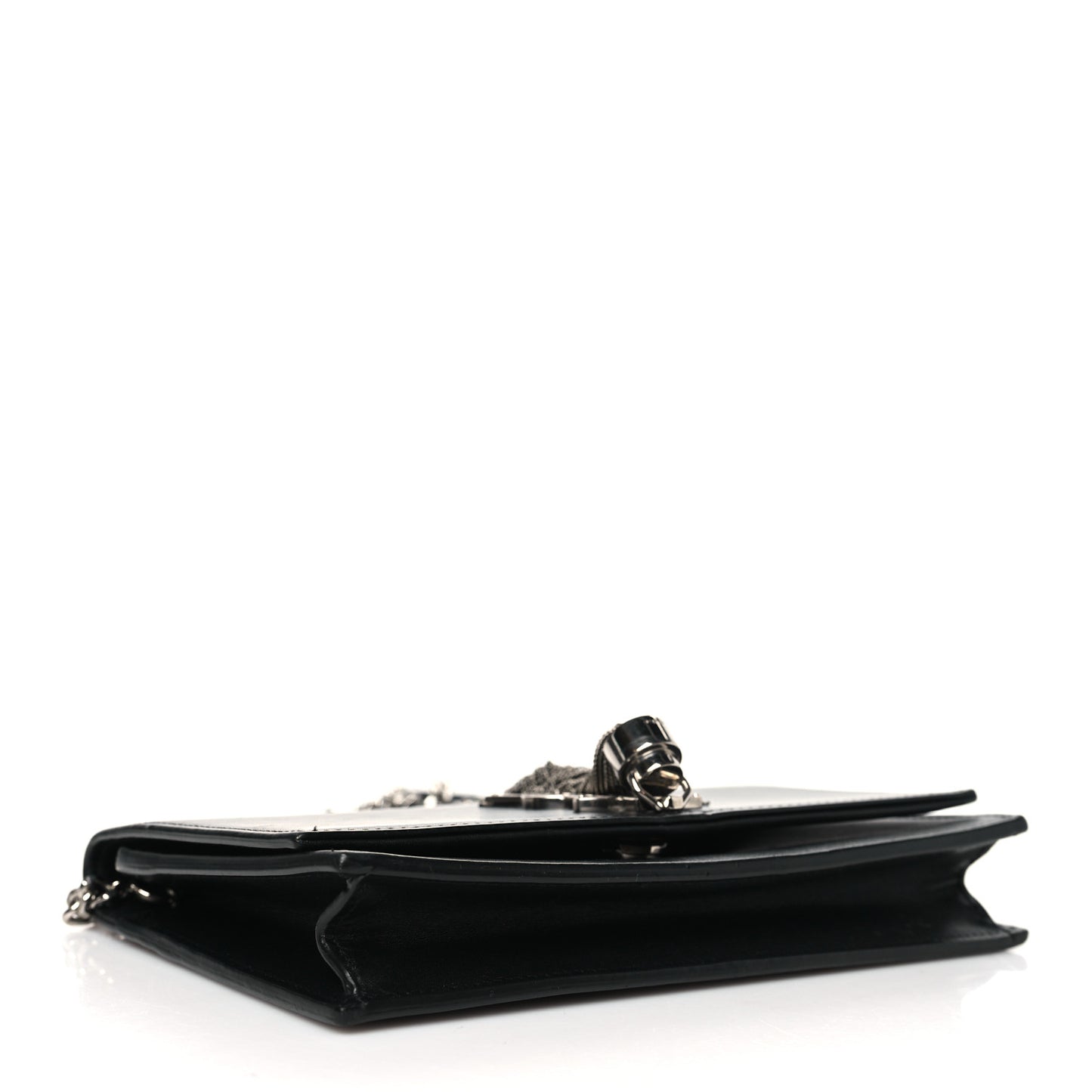 Smooth Calfskin Classic Monogram Kate Tassel Chain Wallet Black