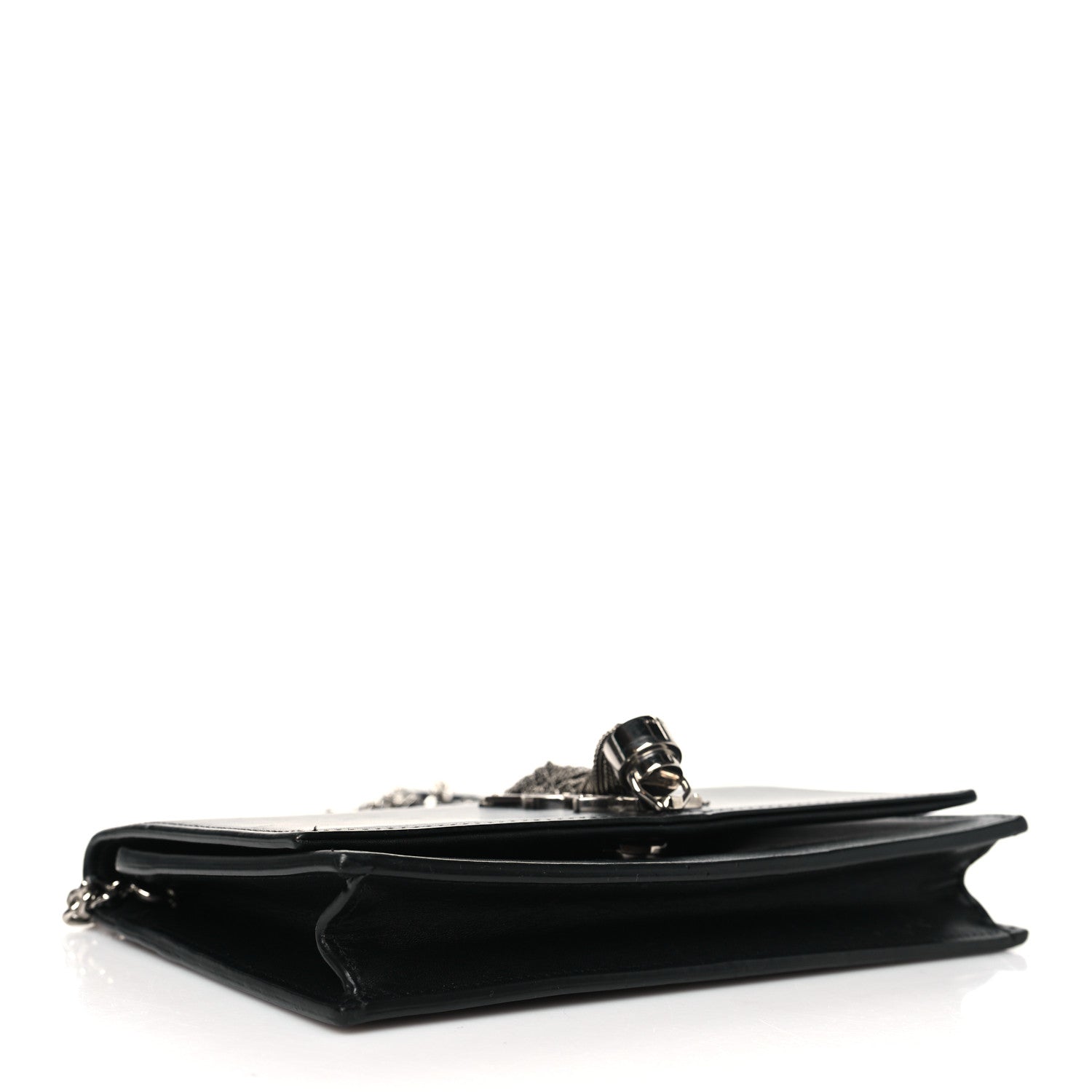 Saint Laurent Smooth Calfskin Classic Monogram Kate Tassel Chain Wallet Black 4 of 10