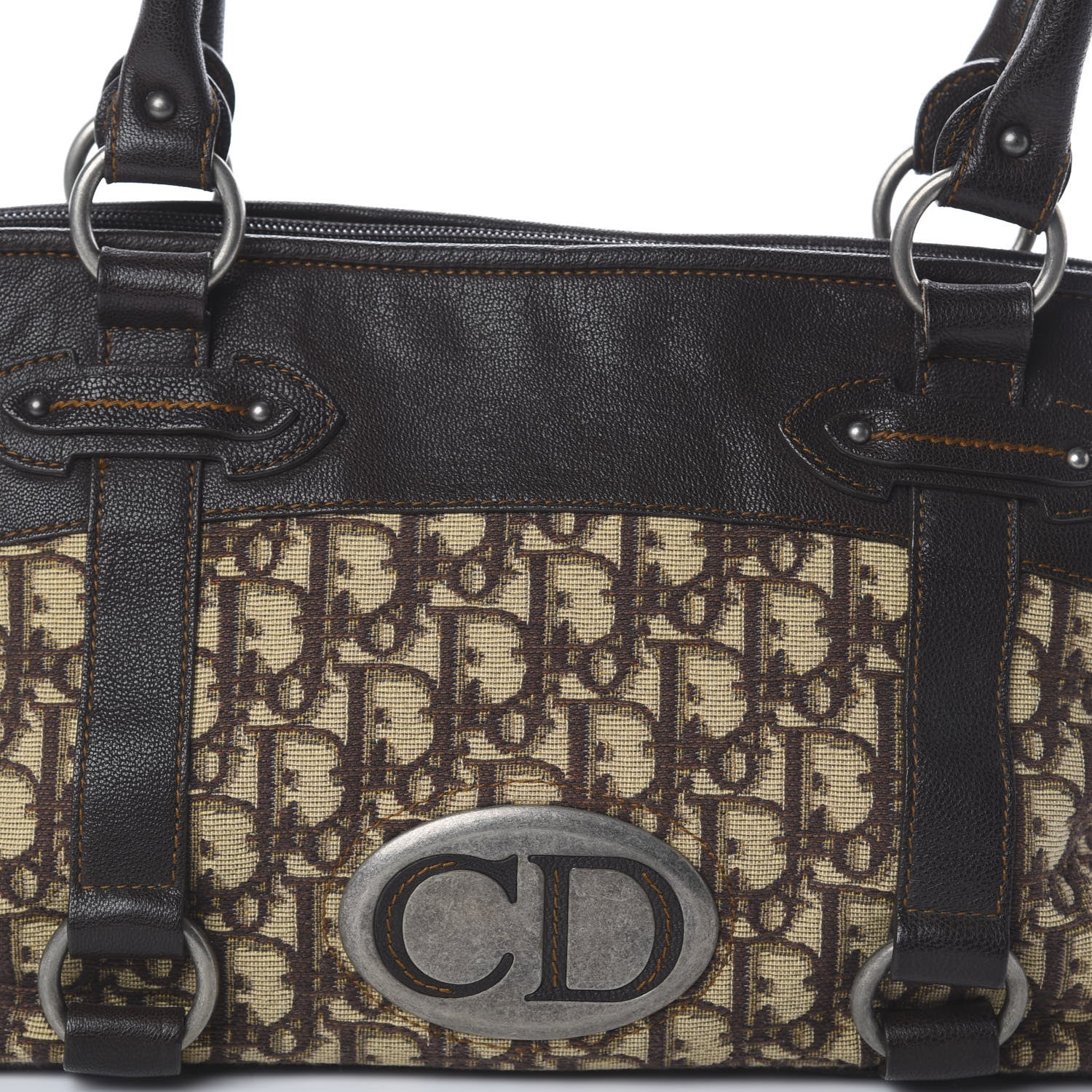 Christian Dior Monogram Traveler Satchel Brown 8 of 8