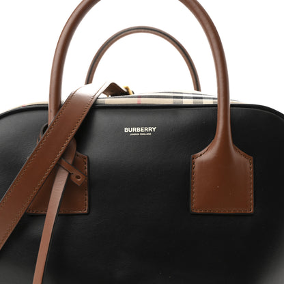 Burberry Smooth Calfskin House Check Medium Cube Bowling Bag Archive Beige 7 of 10