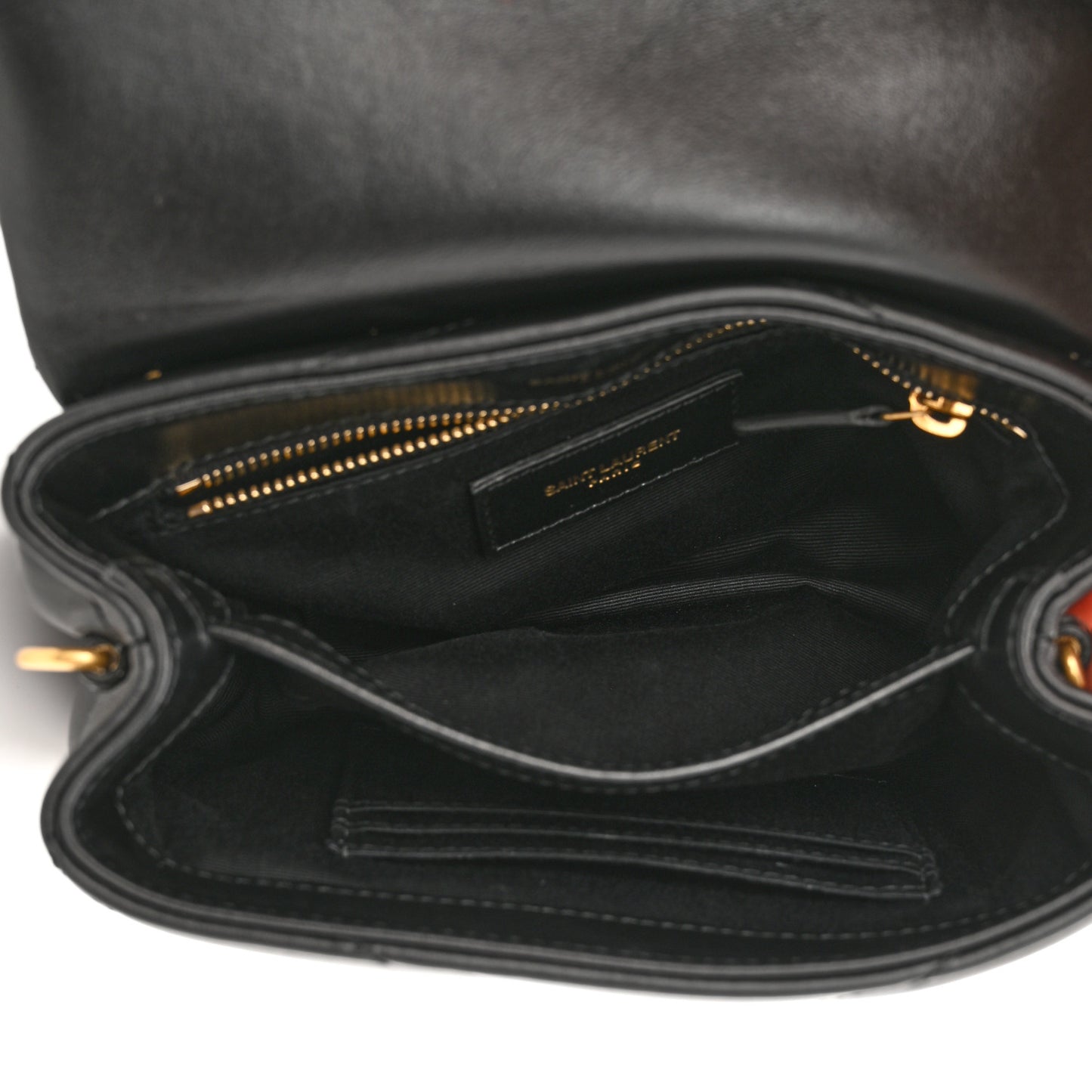 Calfskin Y Quilted Monogram Toy Loulou Crossbody Bag Black