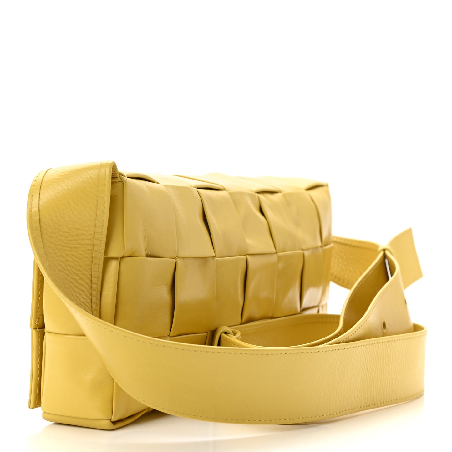 Paper Calfskin Intrecciato Stretch Cassette Buttercup